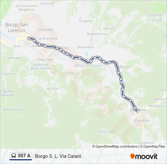 307 A Bus Line Map