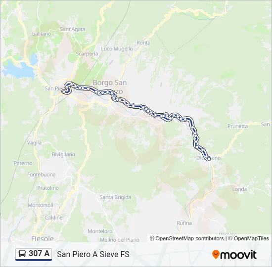 307 A Bus Line Map
