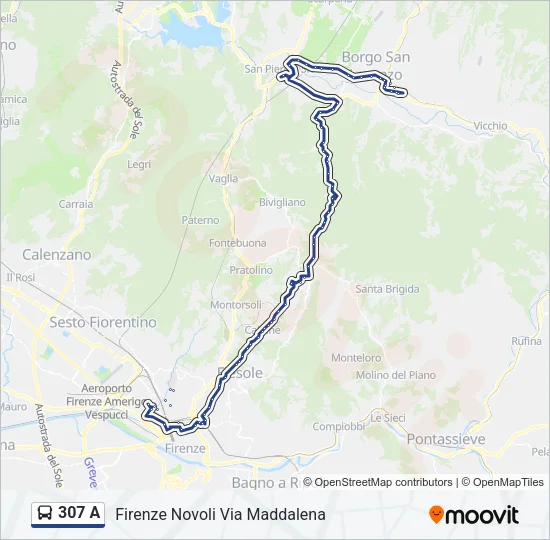 307 A Bus Line Map