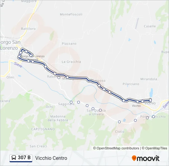 307 B Bus Line Map