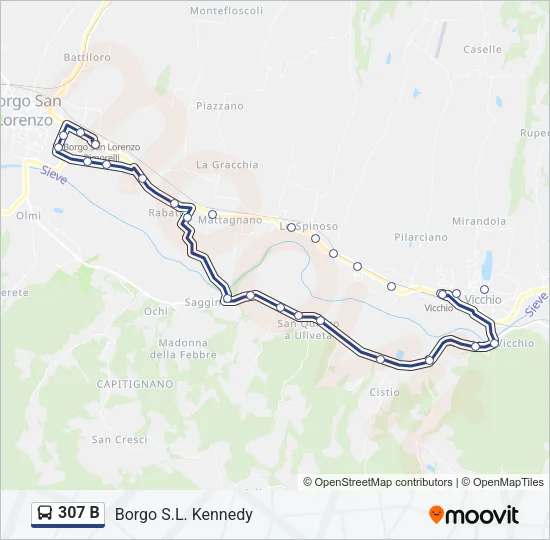 307 B Bus Line Map