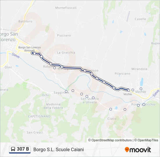 307 B Bus Line Map