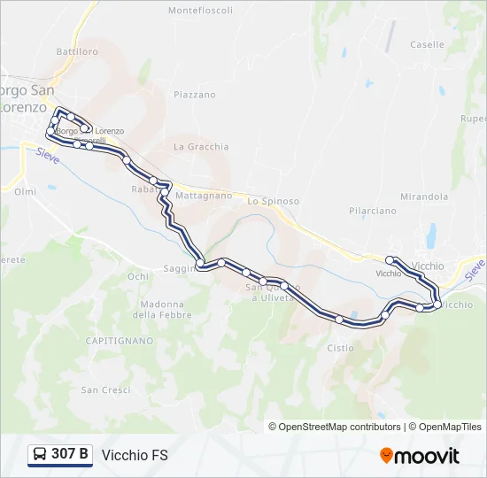 307 B Bus Line Map
