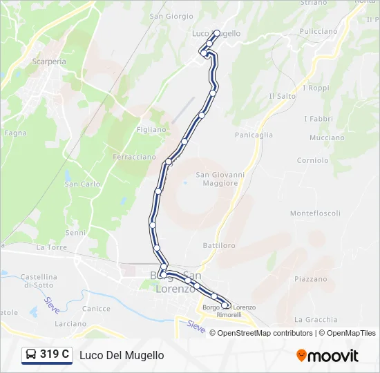 319 C Bus Line Map