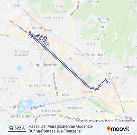 322 A bus Line Map