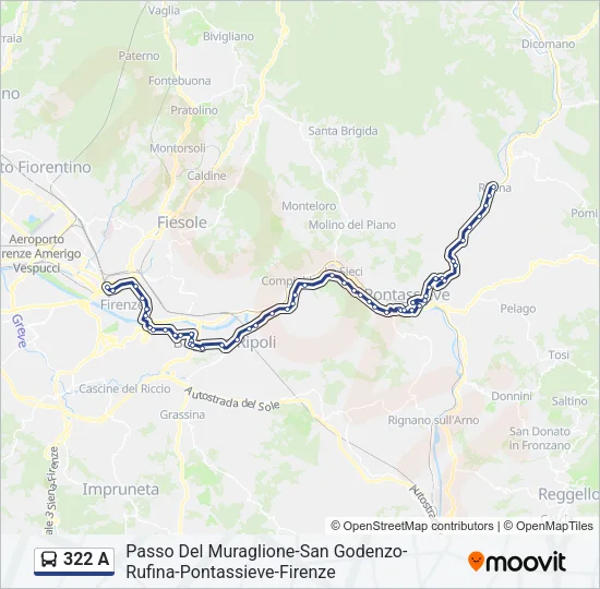 322 A Bus Line Map