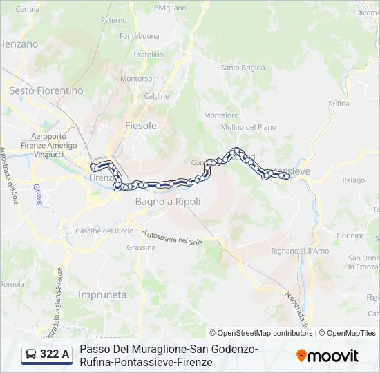 322 A Bus Line Map