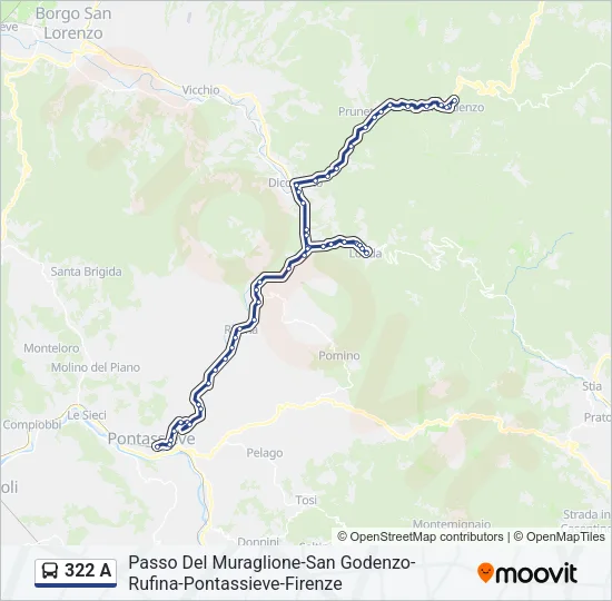 322 A Bus Line Map