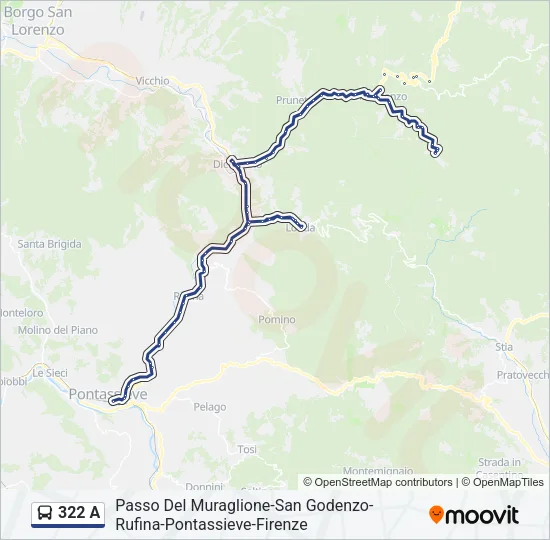 322 A Bus Line Map