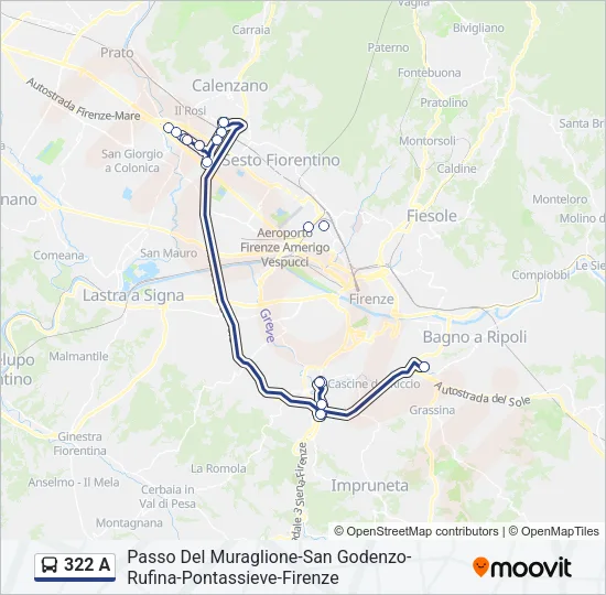 322 A Bus Line Map