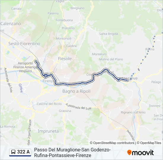 322 A Bus Line Map