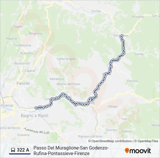 Percorso linea bus 322 A