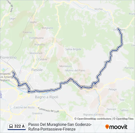 322 A Bus Line Map
