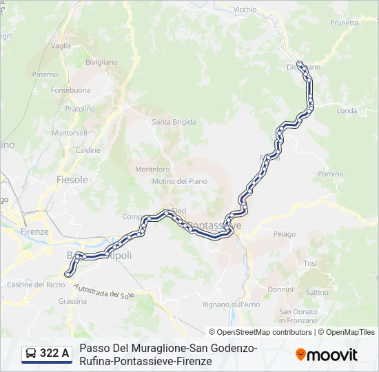 322 A Bus Line Map