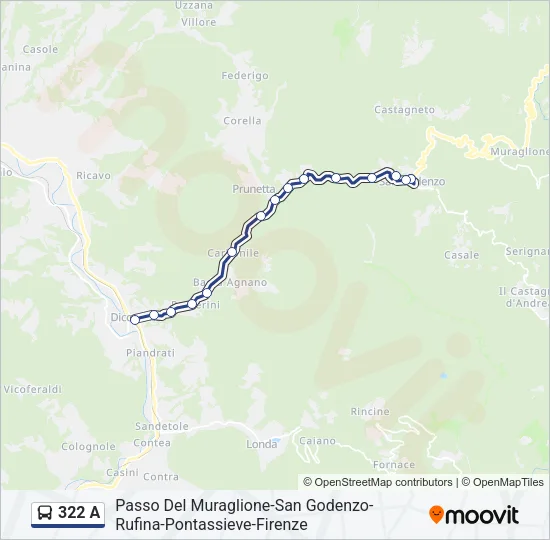 322 A Bus Line Map