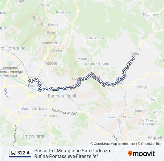 Percorso linea bus 322 A