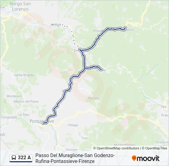 322 A Bus Line Map
