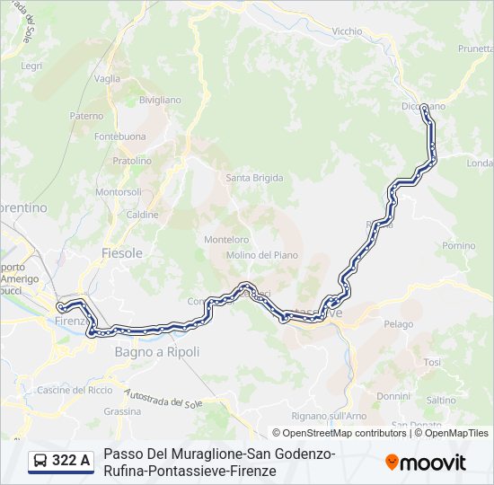 322 A Bus Line Map
