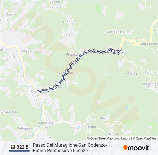 322 B bus Line Map