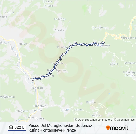 322 B Bus Line Map