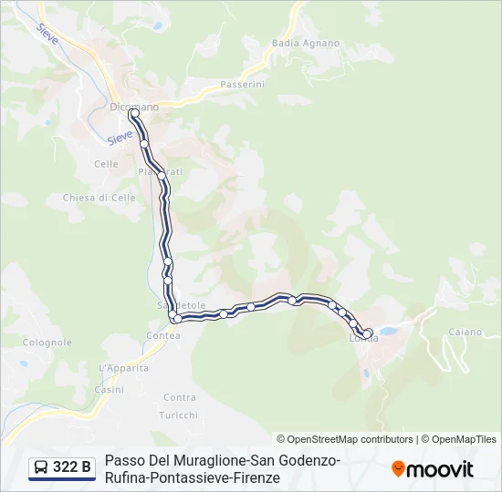 322 B Bus Line Map