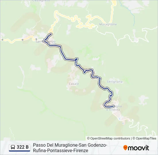 Percorso linea bus 322 B