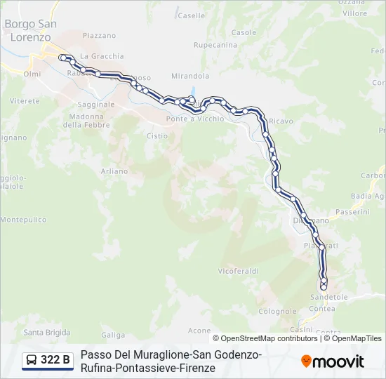 322 B Bus Line Map