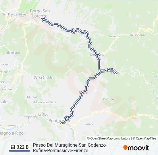 322 B Bus Line Map