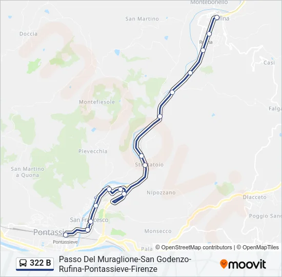 322 B Bus Line Map