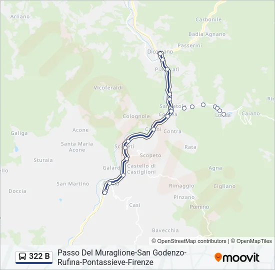 322 B Bus Line Map