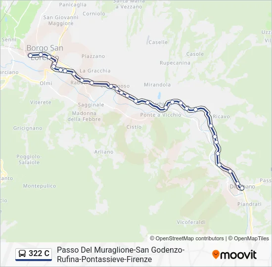 322 C Bus Line Map