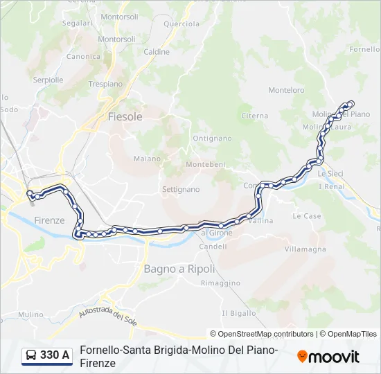 330 A Bus Line Map