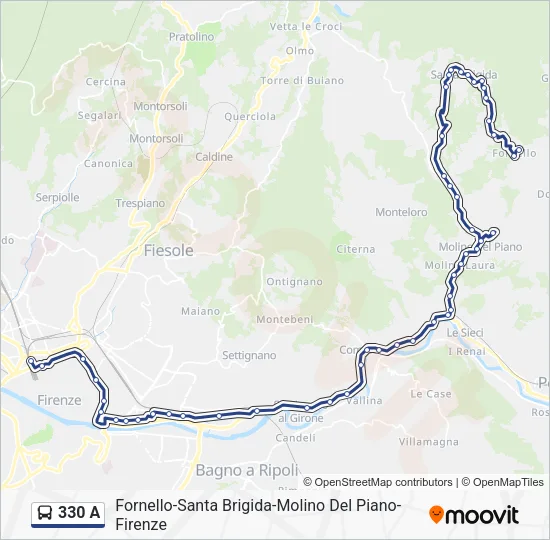 330 A Bus Line Map
