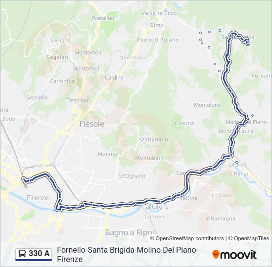 330 A Bus Line Map