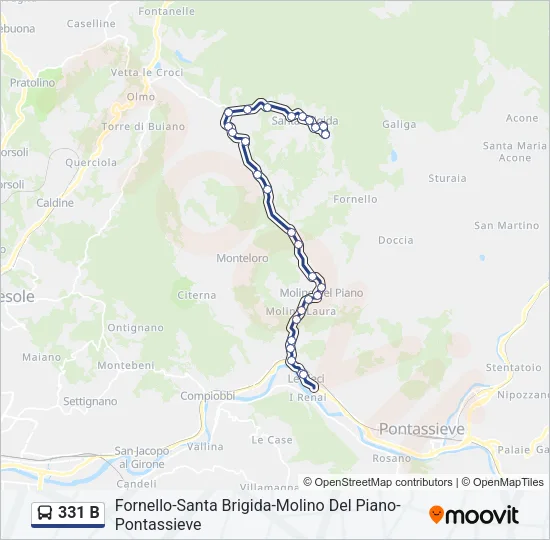 Percorso linea bus 331 B