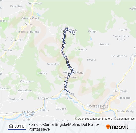 Percorso linea bus 331 B