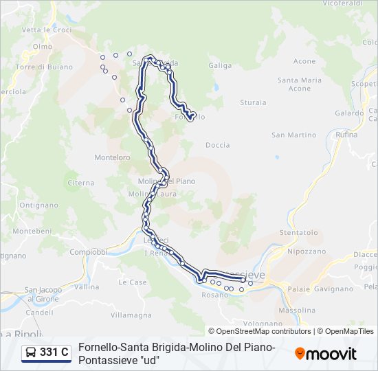 Percorso linea bus 331 C