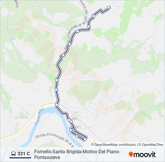 Percorso linea bus 331 C