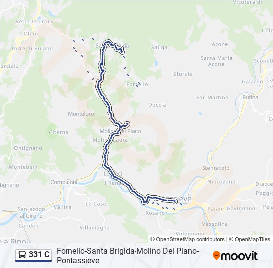 Percorso linea bus 331 C