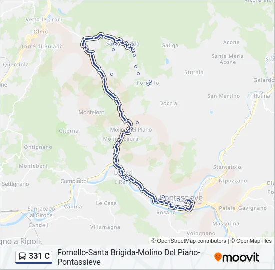 Percorso linea bus 331 C