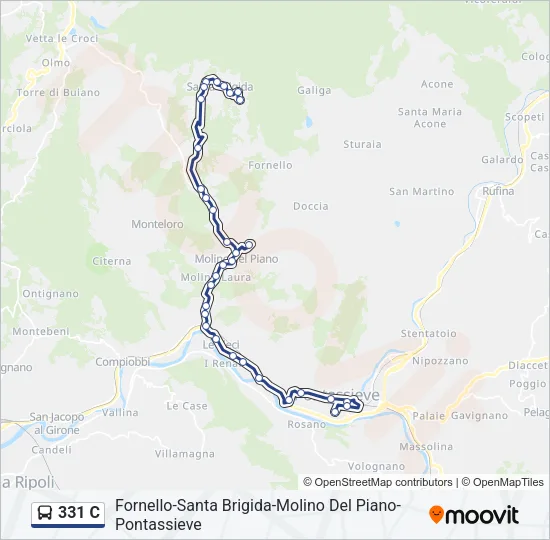 Percorso linea bus 331 C