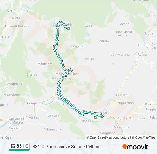 331 c Route Schedules, Stops & Maps 331 CPontassieve Scuole Pellico