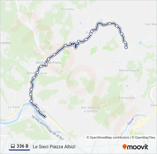 336 B Bus Line Map