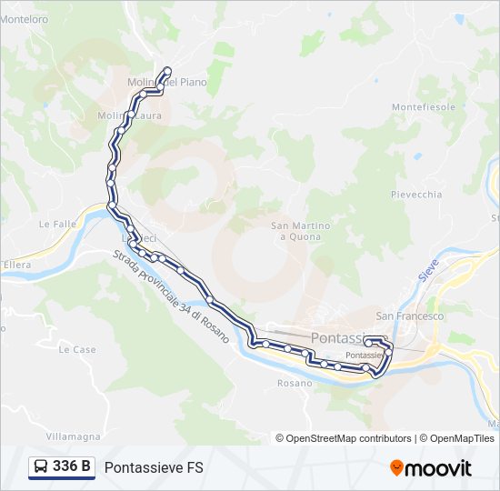 Percorso linea bus 336 B