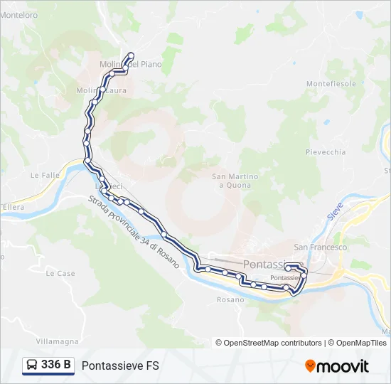 336 B Bus Line Map