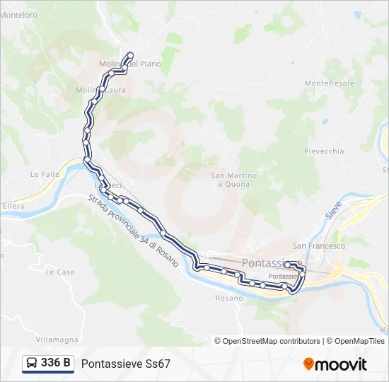 336 B Bus Line Map