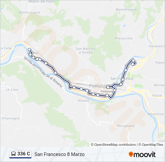 336 C Bus Line Map
