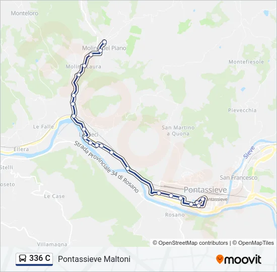 Percorso linea bus 336 C