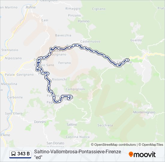 Percorso linea bus 343 B