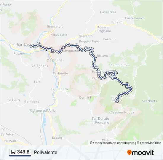 Percorso linea bus 343 B
